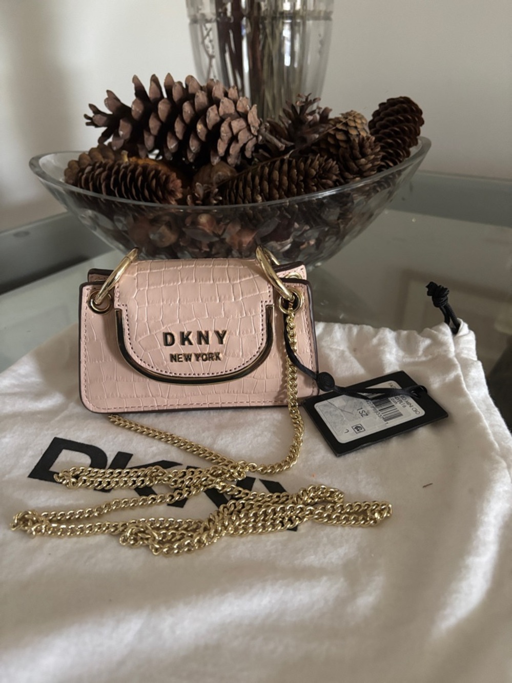 DKNY Nano Bag Micro Mini Crossbody in Blush Pink – NWT